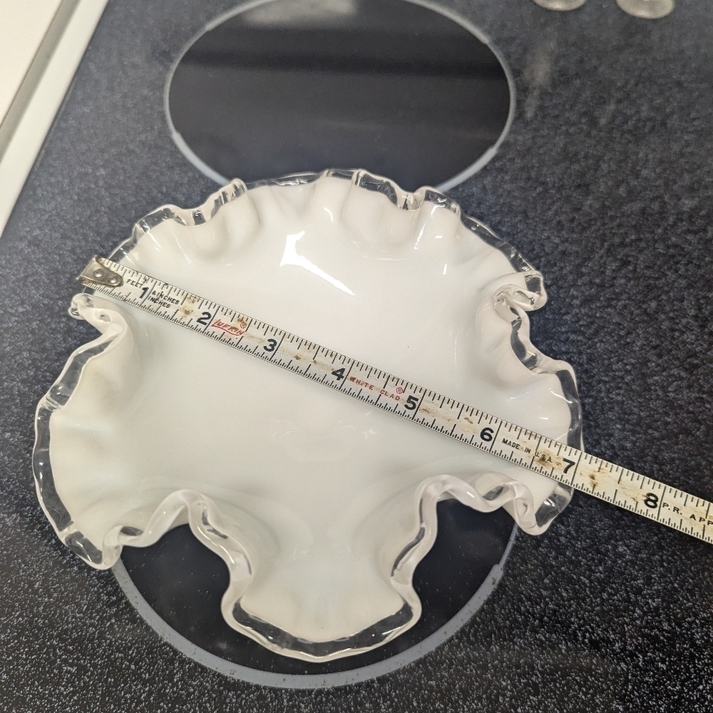 Vintage milk glass candy dish